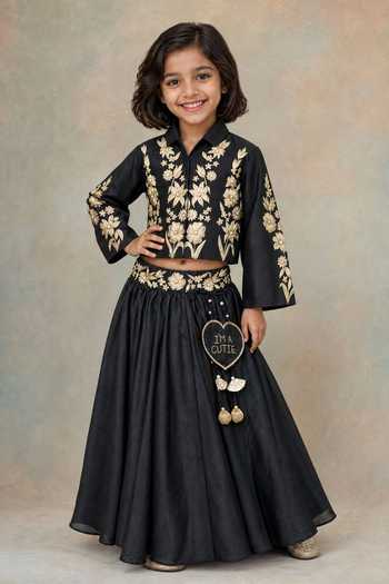 Label Neeti Zari Floral Embroidered Top & Lehenga Set
