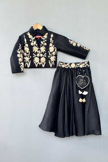 Label Neeti Zari Floral Embroidered Top & Lehenga Set
