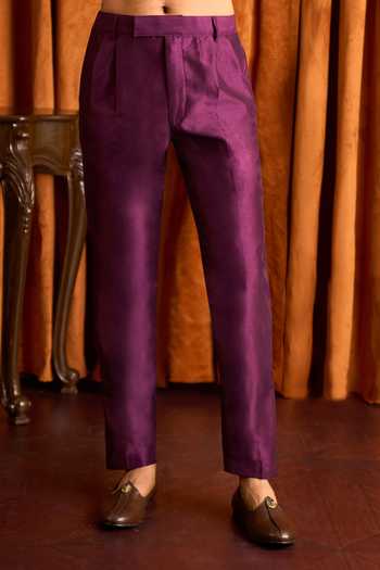 Shop Arihant Rai Sinha Purple Silk Embroidered Nehru Jacket And Kurta Set Shop_Arihant Rai Sinha_Purple Silk Embroidered Nehru Jacket And Kurta Set