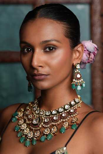 Cao Jewellery Kundan Polki Embellished Necklace Set 