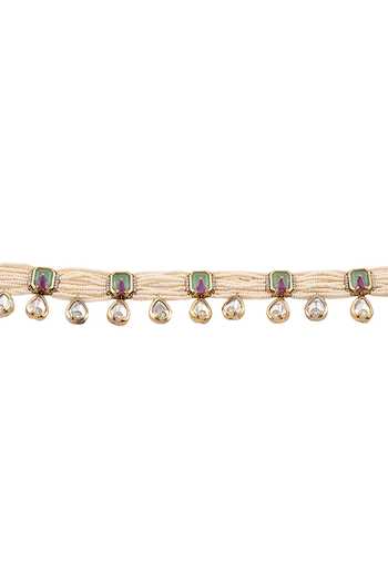 Cao Jewellery Green Seed Pearl Embellished Choker Set Online at Aza Fashions Cao Jewellery_Green Seed Pearl Embellished Choker Set _Online_at_Aza_Fashions