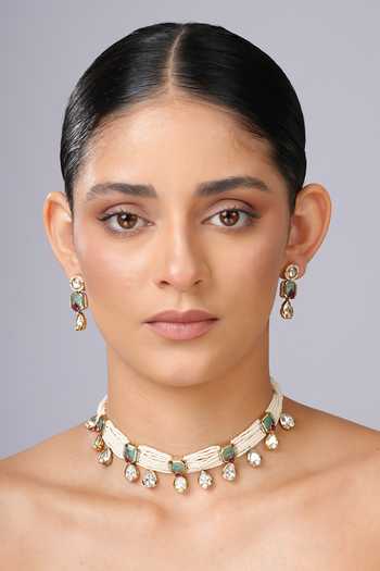 Cao Jewellery Seed Pearl Embellished Choker Set 