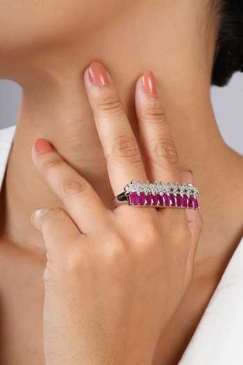 Buy Cao Jewellery Pink Ruby Edge Ring Online at Aza Fashions Buy_Cao Jewellery_Pink Ruby Edge Ring _Online_at_Aza_Fashions