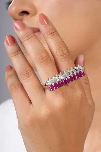 Shop Cao Jewellery Pink Ruby Edge Ring Online at Aza Fashions Shop_Cao Jewellery_Pink Ruby Edge Ring _Online_at_Aza_Fashions