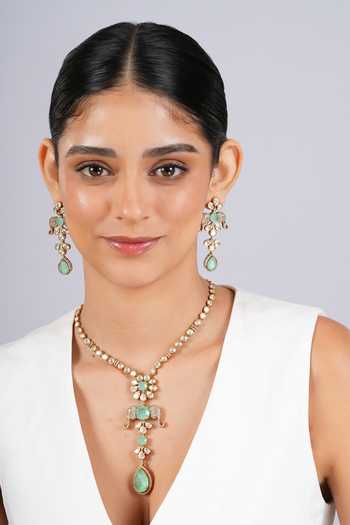 Cao Jewellery Elephant Motif Pendant Necklace Set 