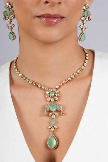 Cao Jewellery Elephant Motif Pendant Necklace Set 