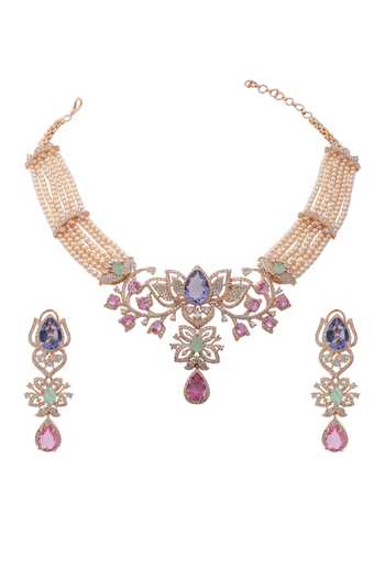 Cao Jewellery Pearl Embellished Necklace Set 