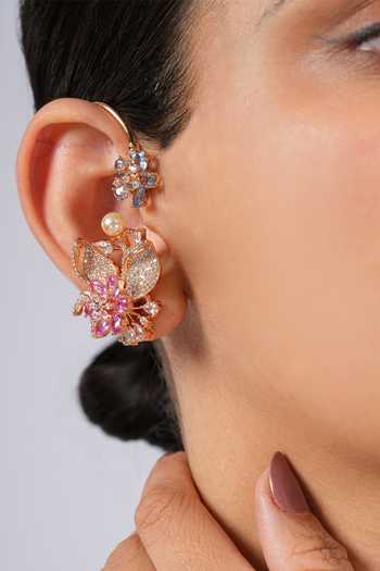Buy Cao Jewellery Multi Color Flora Ear Wrap Brass Online at Aza Fashions Buy_Cao Jewellery_Multi Color Flora Ear Wrap Brass _Online_at_Aza_Fashions