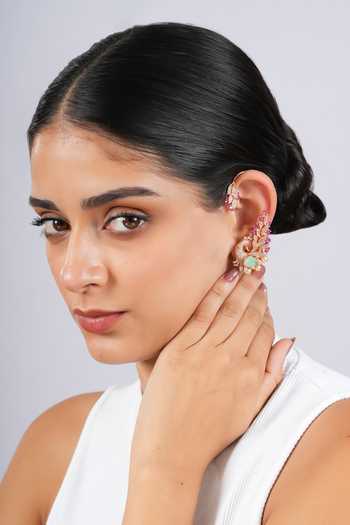 Cao Jewellery Empress Peacock Rose Gold Ear Cuffs 