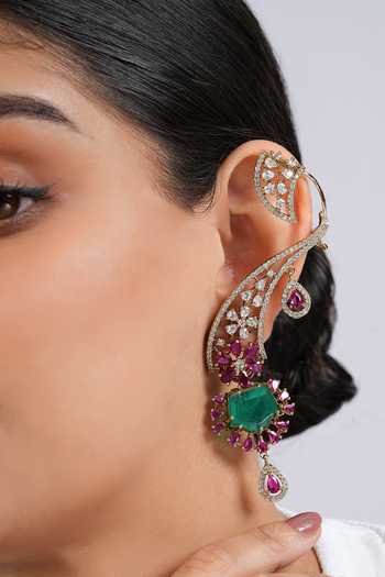 Buy Cao Jewellery Multi Color Embellished Ear Cuffs Online at Aza Fashions Buy_Cao Jewellery_Multi Color Embellished Ear Cuffs _Online_at_Aza_Fashions