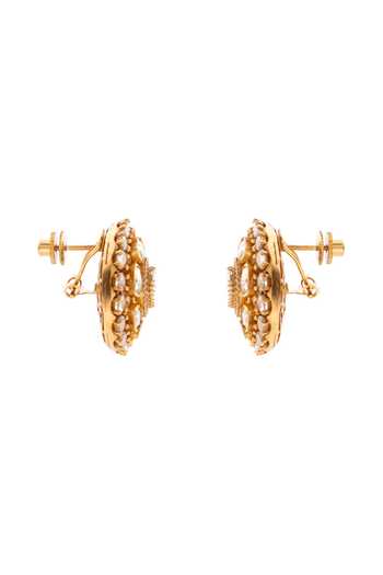Cao Jewellery Pink Polki Embellished Stud Earrings Online at Aza Fashions Cao Jewellery_Pink Polki Embellished Stud Earrings _Online_at_Aza_Fashions