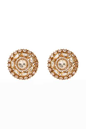 Cao Jewellery Polki Embellished Stud Earrings 