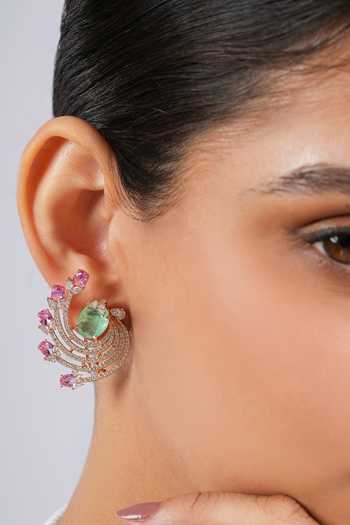 Cao Jewellery Multi Color Pink Paradise Stud Earrings Online at Aza Fashions Cao Jewellery_Multi Color Pink Paradise Stud Earrings _Online_at_Aza_Fashions