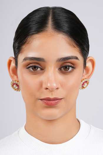 Cao Jewellery Polki Ruby Stud Earrings 
