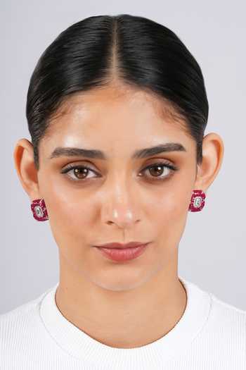 Cao Jewellery Crimson Cushion Stud Earrings 