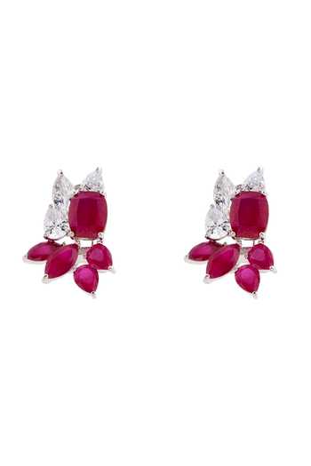 Cao Jewellery Red Petal Stud Earrings 