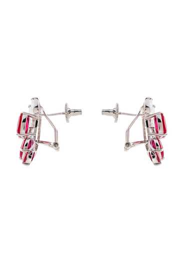 Cao Jewellery Red Petal Stud Earrings Online at Aza Fashions Cao Jewellery_Red Petal Stud Earrings _Online_at_Aza_Fashions