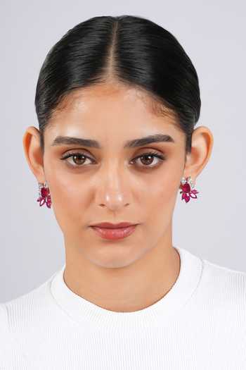 Cao Jewellery Red Petal Stud Earrings 