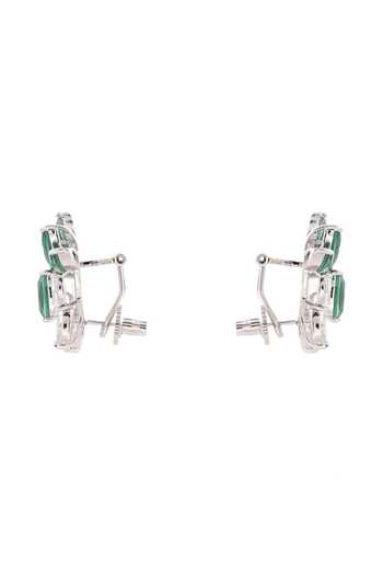 Cao Jewellery Green Petal Stud Cluster Earrings Online at Aza Fashions Cao Jewellery_Green Petal Stud Cluster Earrings _Online_at_Aza_Fashions