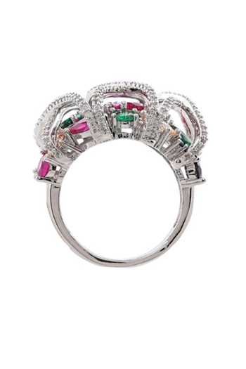 Cao Jewellery Multi Color Prism Luxe Embellished Ring Online at Aza Fashions Cao Jewellery_Multi Color Prism Luxe Embellished Ring _Online_at_Aza_Fashions