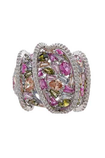 Cao Jewellery Pave Pastel Spark Embellished Ring 