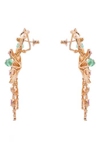 Cao Jewellery Multi Color Long Foresta Drop Earrings Online at Aza Fashions Cao Jewellery_Multi Color Long Foresta Drop Earrings _Online_at_Aza_Fashions