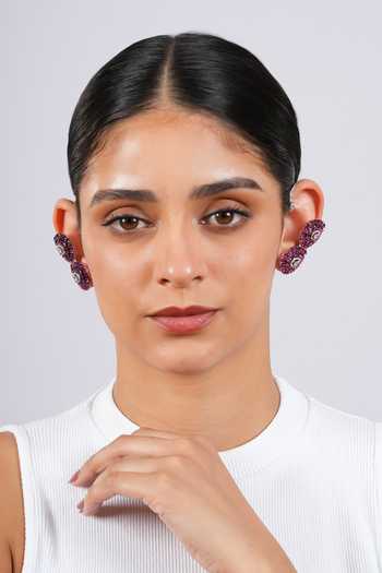 Cao Jewellery Stone Embellished Ear Cuffs 