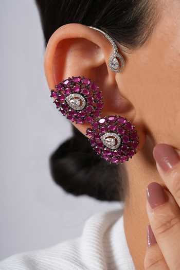 Buy Cao Jewellery Purple Stone Embellished Ear Cuffs Online at Aza Fashions Buy_Cao Jewellery_Purple Stone Embellished Ear Cuffs _Online_at_Aza_Fashions
