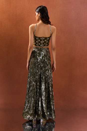 Samyukta Singhania Sequin Embroidered Blouse Palazzo Set 