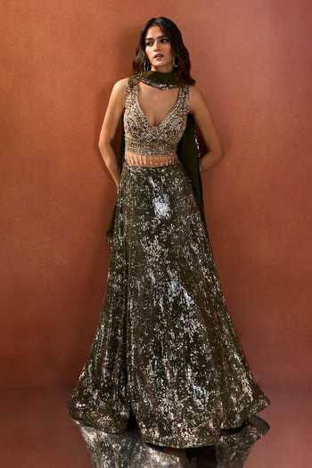 Samyukta Singhania Embroidered Blouse Lehenga Set
