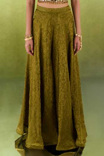 Buy Samyukta Singhania Green Jacquard Sweetheart Neck Embroidered Blouse Palazzo Set Online at Aza Fashions Buy_Samyukta Singhania_Green Jacquard Sweetheart Neck Embroidered Blouse Palazzo Set _Online_at_Aza_Fashions