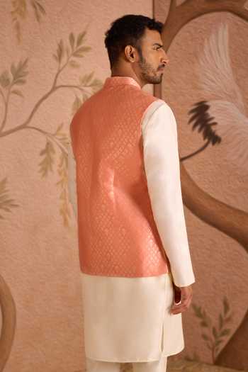 Arihant Rai Sinha Geometric Pattern Nehru Jacket Set