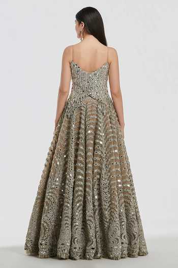 Abhinav Mishra Mirror Work Blouse & Lehenga Set 