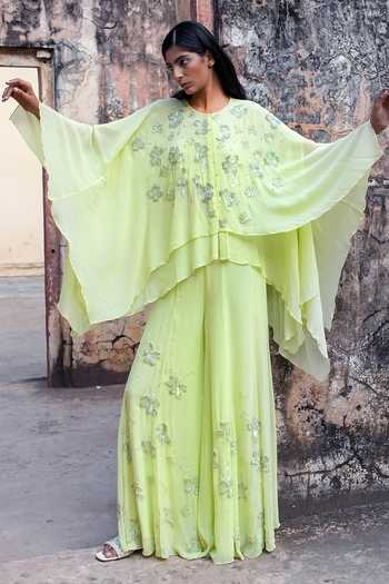 Vrinda Soni The Cascade Cape & Flared Pant Set 