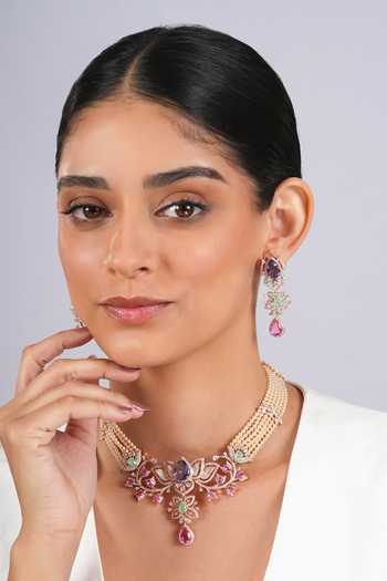 Cao Jewellery Pearl Embellished Necklace Set 