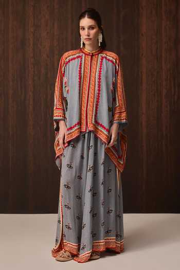 Verb By Pallavi Singhee Embroidered Cape & Pant Set 
