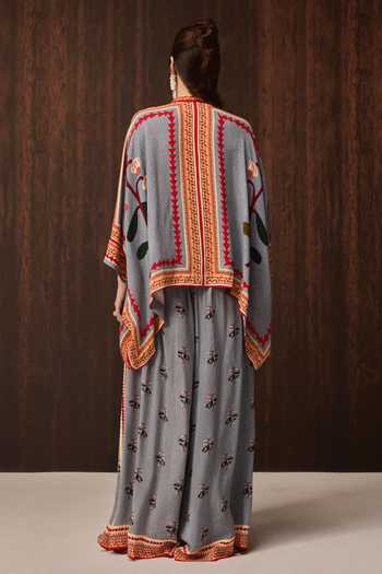 Verb By Pallavi Singhee Embroidered Cape & Pant Set 