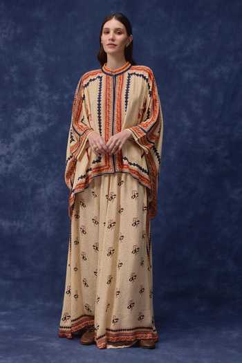 Verb By Pallavi Singhee Floral Print Cape & Skirt Set 