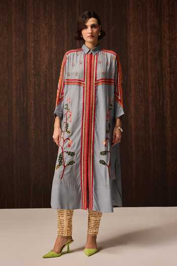 Verb By Pallavi Singhee Embroidered Shirt & Joggers Set 