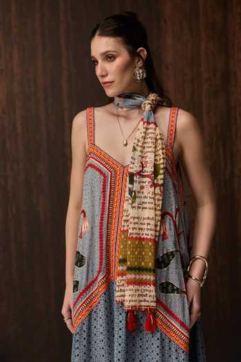 Buy Verb By Pallavi Singhee Blue Georgette V-neck Double Maxi Dress Online at Aza Fashions Buy_Verb By Pallavi Singhee_Blue Georgette V-neck Double Maxi Dress _Online_at_Aza_Fashions