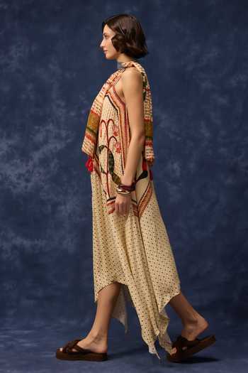 Verb By Pallavi Singhee Beige Georgette Square Neck Folklore Embroidered Maxi Dress Online at Aza Fashions Verb By Pallavi Singhee_Beige Georgette Square Neck Folklore Embroidered Maxi Dress _Online_at_Aza_Fashions