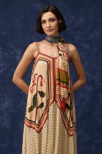 Shop Verb By Pallavi Singhee Beige Georgette Square Neck Folklore Embroidered Maxi Dress Online at Aza Fashions Shop_Verb By Pallavi Singhee_Beige Georgette Square Neck Folklore Embroidered Maxi Dress _Online_at_Aza_Fashions