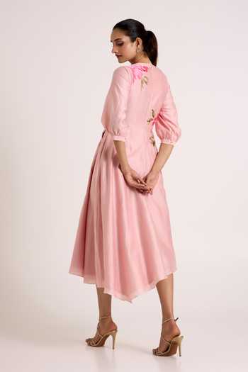 Madder Much Ice Pink Mezlyn Pinched Waist Dress 