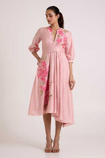 Madder Much Ice Pink Mezlyn Pinched Waist Dress 
