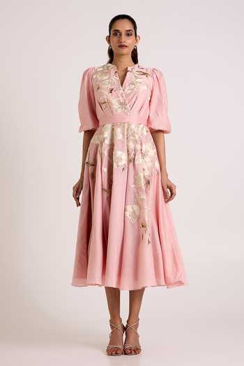 Madder Much Ice Pink Saira Circular Midi Dress 