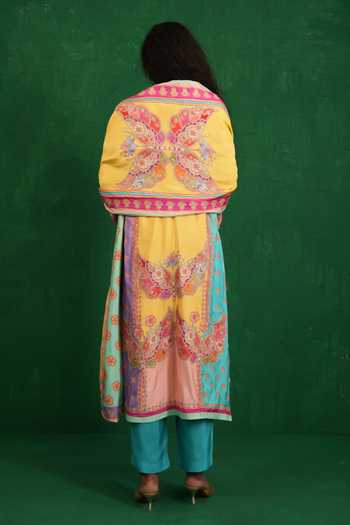 Swati Vijaivargie Yellow Multi Butterfly Kurta Set 