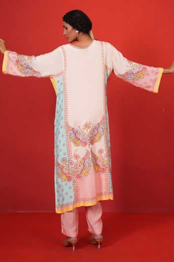 Swati Vijaivargie Ivory Multi Marodi Butterfly Kurta Set 