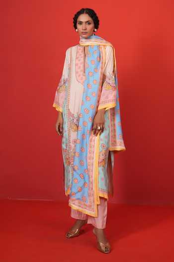 Swati Vijaivargie Ivory Multi Marodi Butterfly Kurta Set 