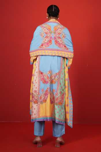 Swati Vijaivargie Blue Multi Panel Kurta Set 