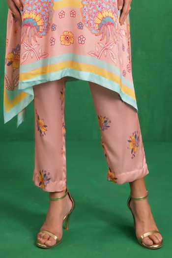 Swati Vijaivargie Pink Satin, Modal, Bemberg Embroidery, Butterfly Poncho And Dhoti Pant Set Online at Aza Fashions Swati Vijaivargie_Pink Satin, Modal, Bemberg Embroidery, Butterfly Poncho And Dhoti Pant Set _Online_at_Aza_Fashions